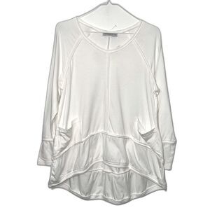 Snapdragon & Twig Lagenlook Tunic Top - White M